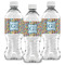 Retro Pixel Squares Water Bottle Labels - Front View