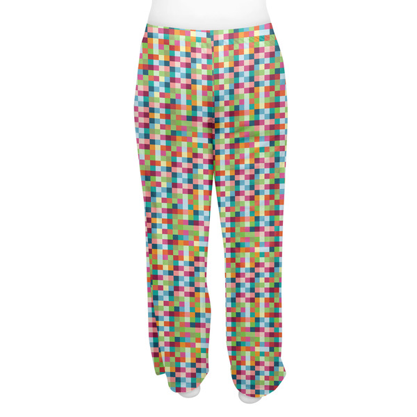 Retro Pixel Squares Women's Pj on model - Back