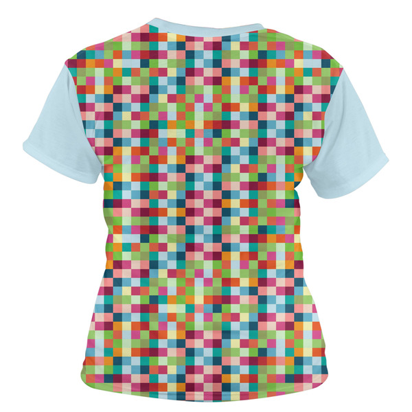 Retro Pixel Squares Women's T-shirt Back
