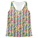 Retro Pixel Squares Womens Racerback Tank Top - 2X Large