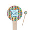 Retro Pixel Squares 4" Round Wooden Food Picks - Single Sided (Personalized)