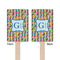 Retro Pixel Squares Wooden 6.25" Stir Stick - Rectangular - Double Sided - Front & Back
