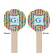 Retro Pixel Squares Wooden 6" Stir Stick - Round - Double Sided - Front & Back