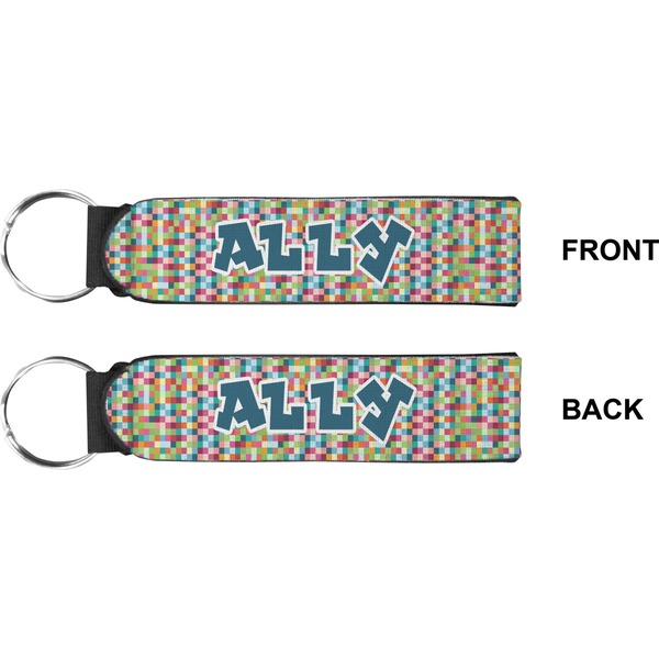 Retro Pixel Squares Wristlet (Front + Back)