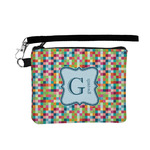 Retro Pixel Squares Wristlet ID Case w/ Name and Initial
