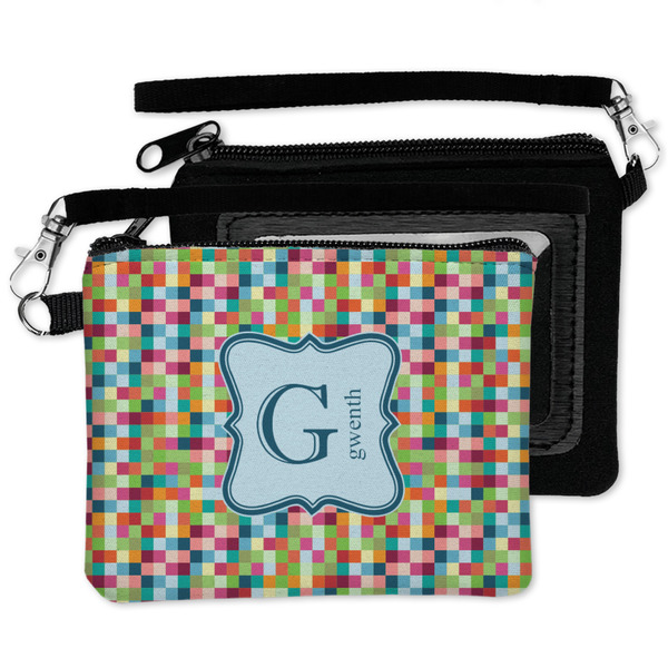 Retro Pixel Squares Wristlet ID Cases - MAIN
