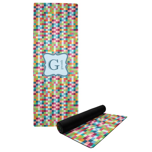 Custom Retro Pixel Squares Yoga Mat (Personalized)