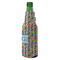Retro Pixel Squares Zipper Bottle Cooler - ANGLE (bottle)