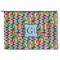 Retro Pixel Squares Zipper Pouch - Large - 12.5"x8.5" (Personalized)