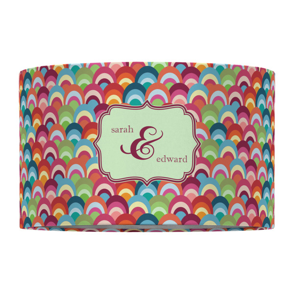 Retro Fishscales 12" Drum Lampshade - FRONT (Fabric)