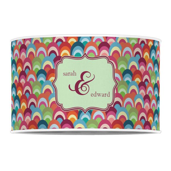 Retro Fishscales 12" Drum Lampshade - FRONT (Poly Film)