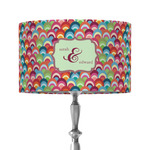 Retro Fishscales 12" Drum Lamp Shade - Fabric (Personalized)