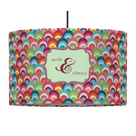 Retro Fishscales 12" Drum Pendant Lamp - Fabric (Personalized)