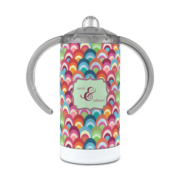 Custom Retro Fishscales 12 oz Stainless Steel Sippy Cup (Personalized)