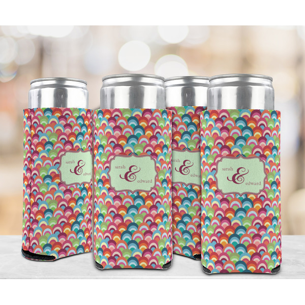 Retro Fishscales 12oz Tall Can Sleeve - Set of 4 - LIFESTYLE