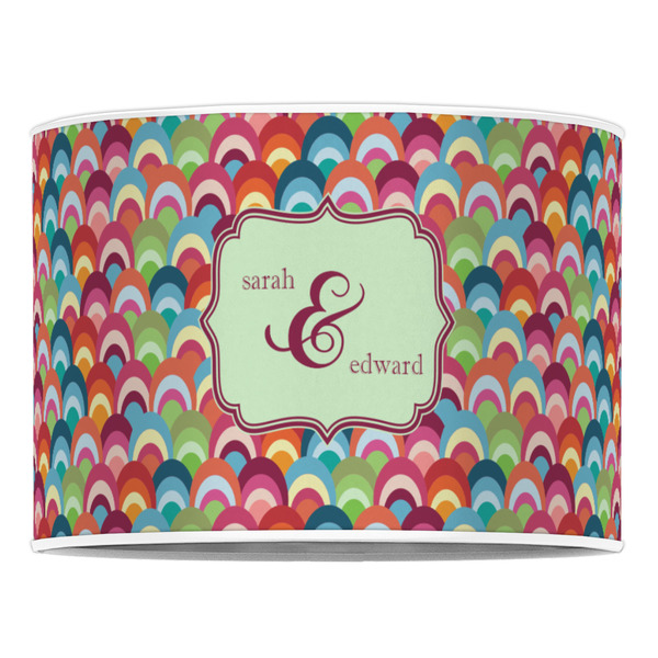 Retro Fishscales 16" Drum Lampshade - FRONT (Poly Film)