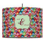 Retro Fishscales 16" Drum Pendant Lamp - Fabric (Personalized)