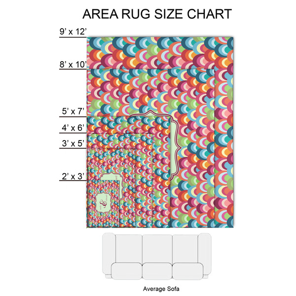 Retro Fishscales 2'x3' Indoor Area Rugs - Size Chart