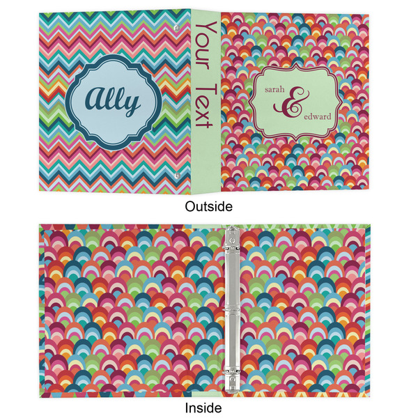 Retro Fishscales 3 Ring Binders - Full Wrap - 1" - APPROVAL