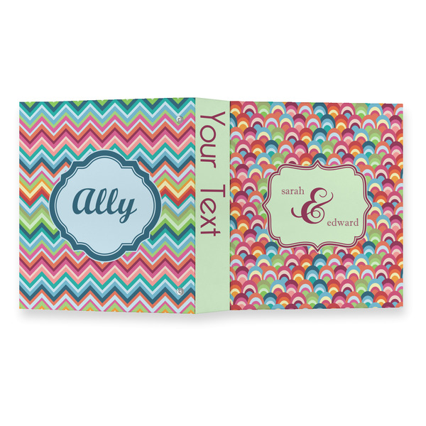 Retro Fishscales 3 Ring Binders - Full Wrap - 1" - OPEN OUTSIDE