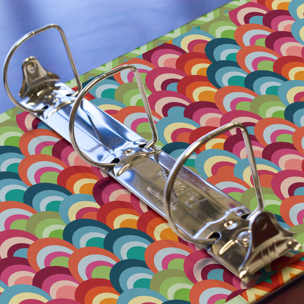 Retro Fishscales 3 Ring Binders - Full Wrap - 2" - DETAIL