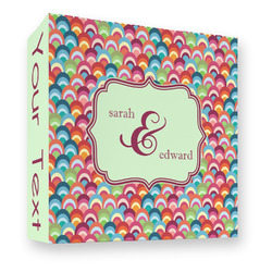 Retro Fishscales 3 Ring Binder - Full Wrap - 3" (Personalized)