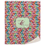 Retro Fishscales Sherpa Throw Blanket (Personalized)