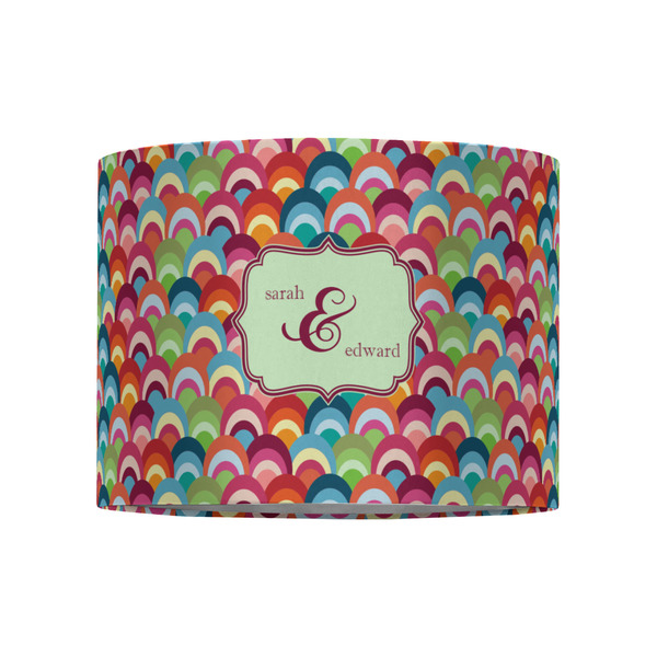 Retro Fishscales 8" Drum Lampshade - FRONT (Fabric)