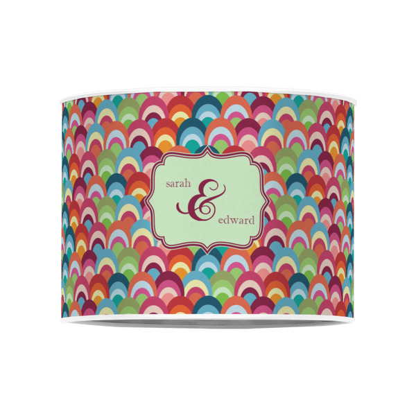 Retro Fishscales 8" Drum Lampshade - FRONT (Poly Film)