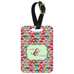 Retro Fishscales Metal Luggage Tag w/ Couple's Names