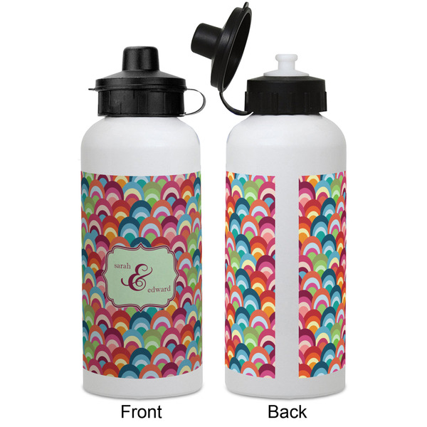 Retro Fishscales Aluminum Water Bottle - White APPROVAL