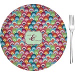 Retro Fishscales Glass Appetizer / Dessert Plate 8" (Personalized)