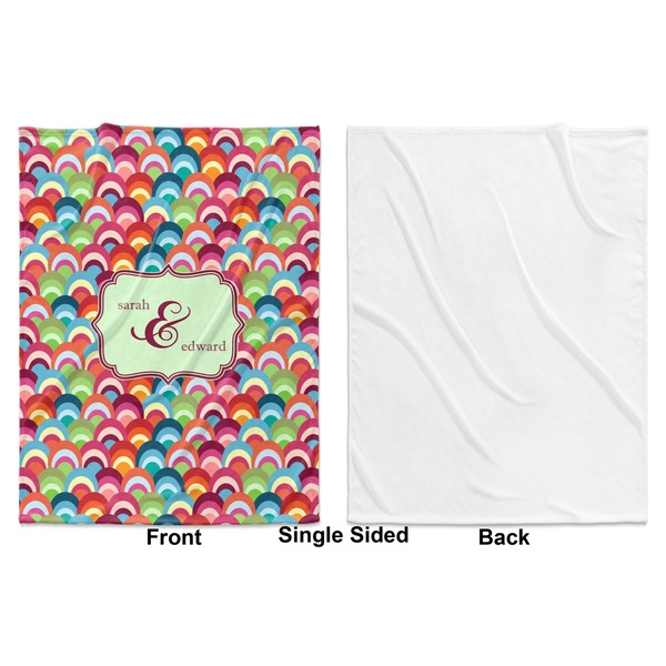 Retro Fishscales Baby Blanket (Single Side - Printed Front, White Back)