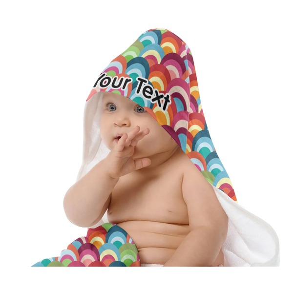 Retro Fishscales Baby Hooded Towel on Child