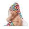Retro Fishscales Baby Hooded Towel on Child
