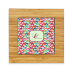 Retro Fishscales Bamboo Trivet with Ceramic Tile Insert (Personalized)