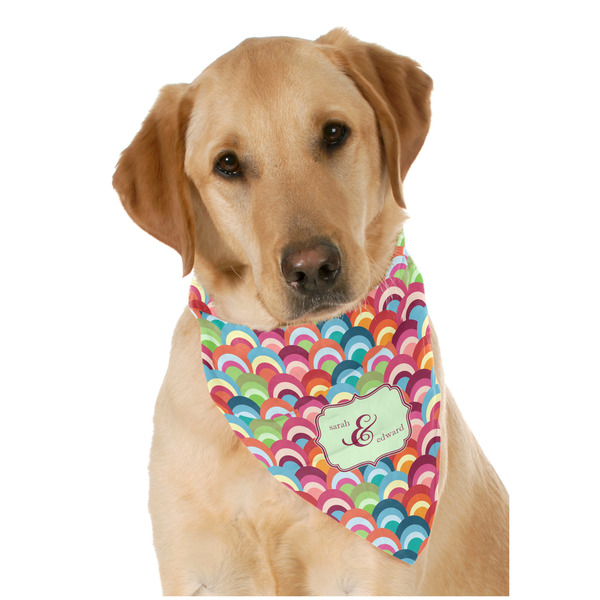 Custom Retro Fishscales Dog Bandana Scarf w/ Couple's Names