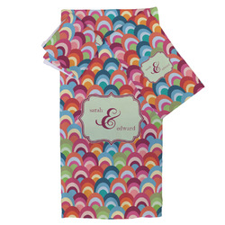 Retro Fishscales Bath Towel Set - 3 Pcs (Personalized)