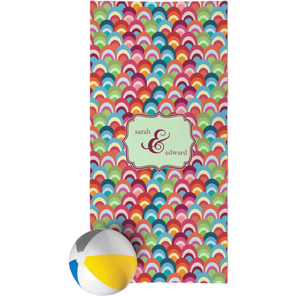 Custom Retro Fishscales Beach Towel (Personalized)