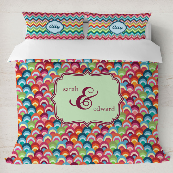 Custom Retro Fishscales Duvet Cover Set - King (Personalized)