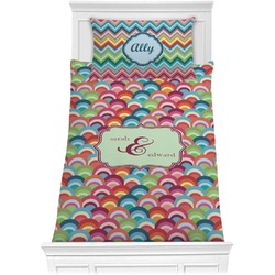 Retro Fishscales Comforter Set - Twin XL (Personalized)