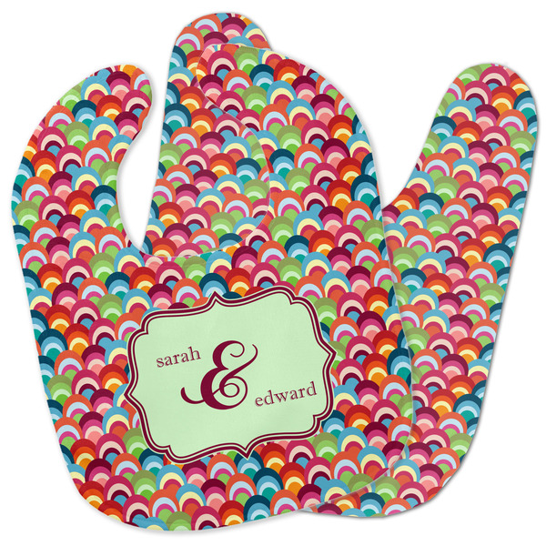 Custom Retro Fishscales Baby Bib w/ Couple's Names