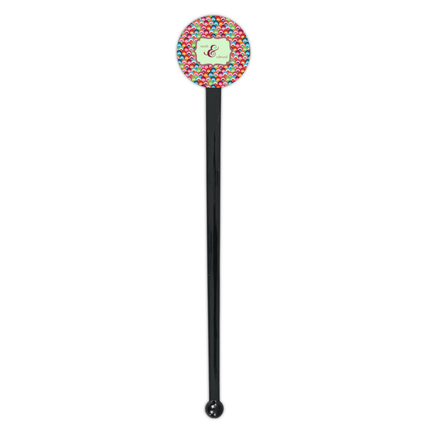 Retro Fishscales Black Plastic 7" Stir Stick - Round - Single Stick