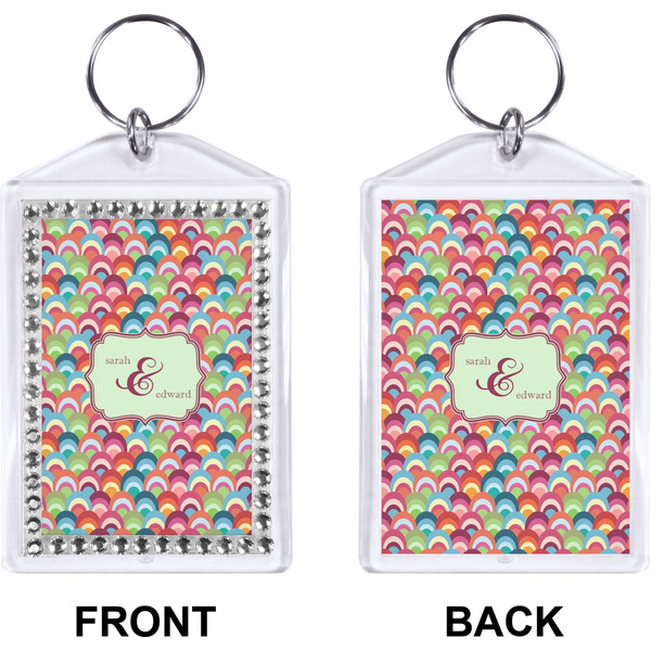 Retro Fishscales Bling Keychain (Front + Back)