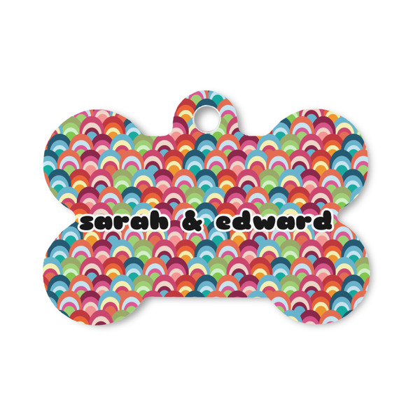 Custom Retro Fishscales Bone Shaped Dog ID Tag - Small (Personalized)
