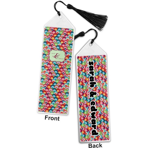 Retro Fishscales Bookmark with tassel - Front and Back