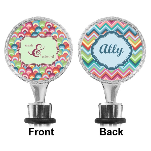 Retro Fishscales Bottle Stopper - Front and Back