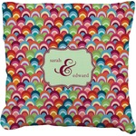 Retro Fishscales Faux-Linen Throw Pillow 18" (Personalized)