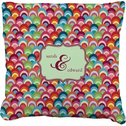 Retro Fishscales Faux-Linen Throw Pillow 18" (Personalized)