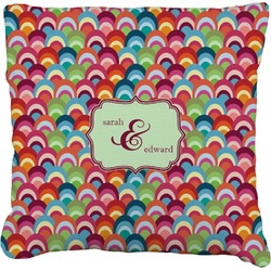 Retro Fishscales Faux-Linen Throw Pillow 20" (Personalized)